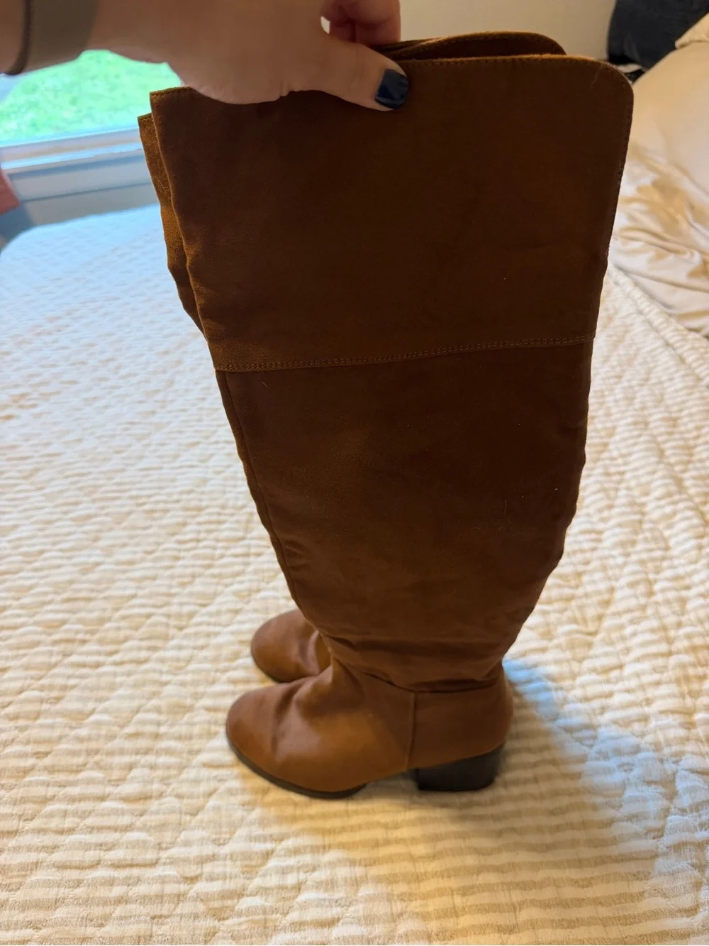 Classic Tall Brown Block-Heel Women’s Boots
